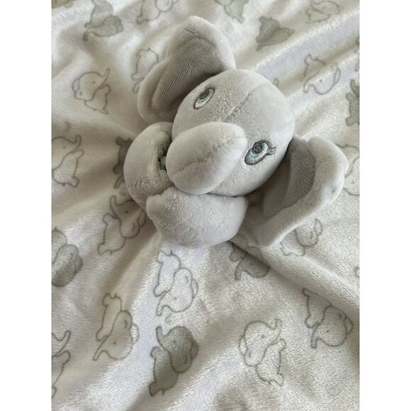 Blankets and Beyond Other - Blankets and Beyond Blue Elephant Blue Gray Security Lovey Nunu Baby 13.5"x13.5